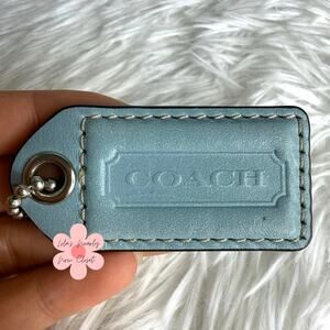 2.5" y2k COACH Vintage Blue Black Fob Bag Charm Hang tag Hangtag